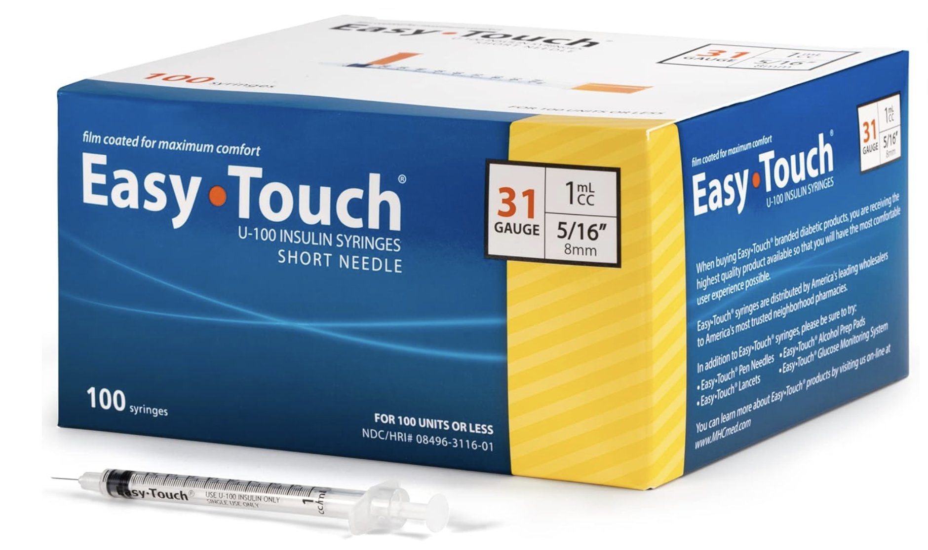 Reconstitution Kit - 31g 1cc 5/16 inch Syringe - 100ct